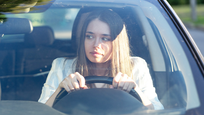 scared driver after auto accident